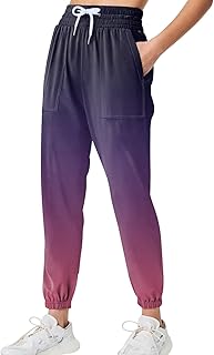 Women's Sweatpants High Waisted Baggy Flared Lounge Comfortable Stretchy Cinch Bottom Pants with Pockets