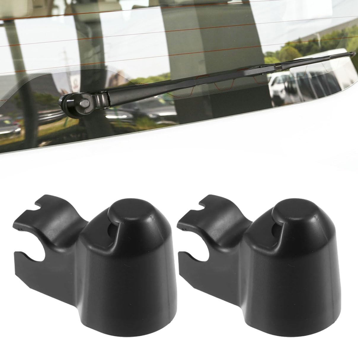 2Pcs Rear Windscreen Wiper Arm Nut Cap Cover 3T1Z-17C526-A For Ford Transit Connect 2010 2011 2012 2013 2014