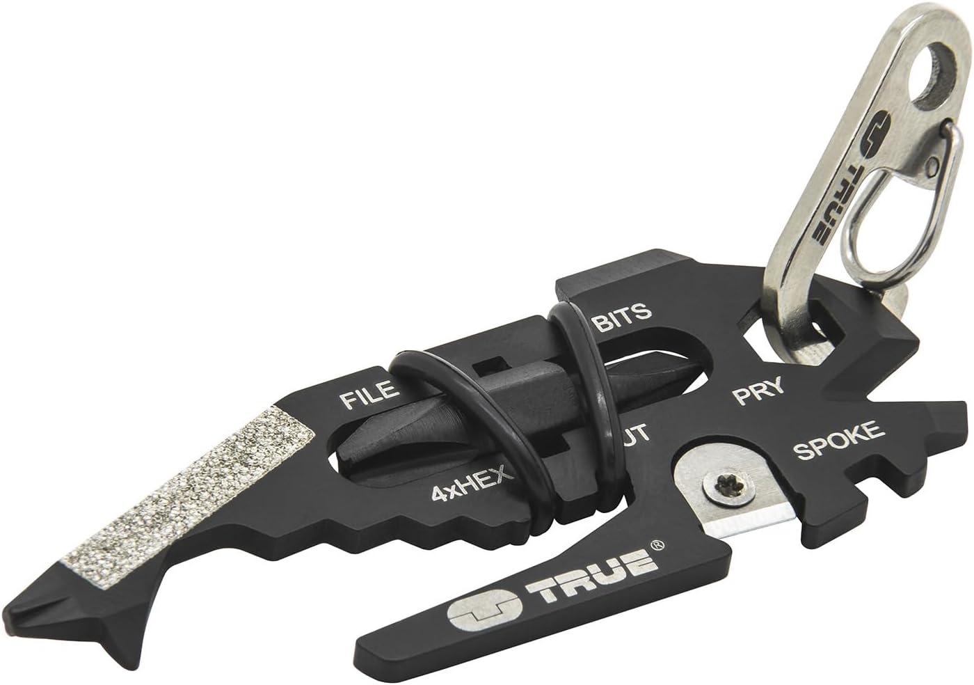 True Utility FishFace 18 In 1 Keyring Multi Tool Pocket Gadget: 18 Pocket Tools In 1 Keyring Pen, Multi Use EDC Key Ring Multitool With Box Cutter Knife, 6 Screwdriver Heads 4 Wrenches & Bottle Opener