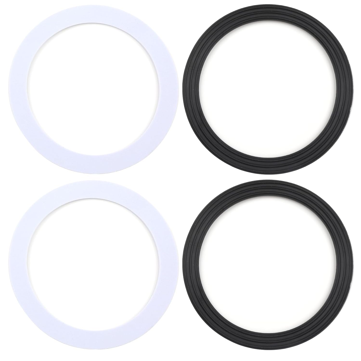 4 PCS Sink Plug Rubber Seal 110mm Sink O Ring Seal Washer Rubber O-Ring Sealing Gasket Washers Gaskets Bath Seal Set for Toilet Drain Kitchen Sink Basket Strainer Waste Bathroom (Black & White)