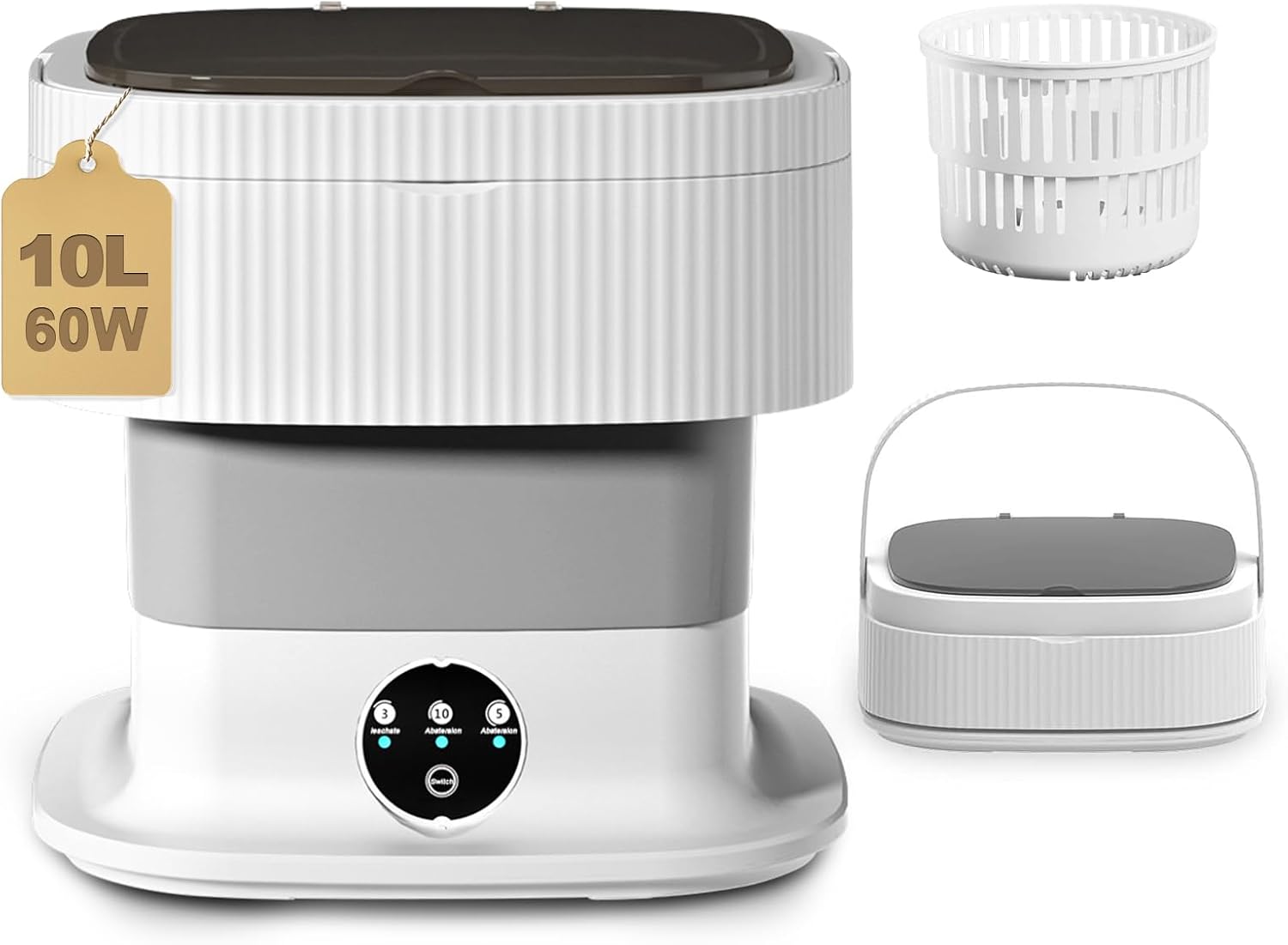 Portable Washing Machine with Spin Dryer, 60w Mini Washing Machine and Dryer, Small Washing Machine Portable Cleaning Underwear, Baby Clothes, Socks, Travel Essentials