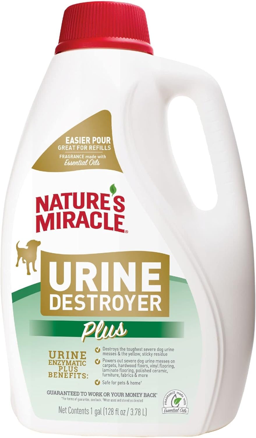 Nature's Miracle Urine Destroyer Plus Dog, 128 Ounce, Tough on Strong Dog Urine and The Yellow Sticky Residue
