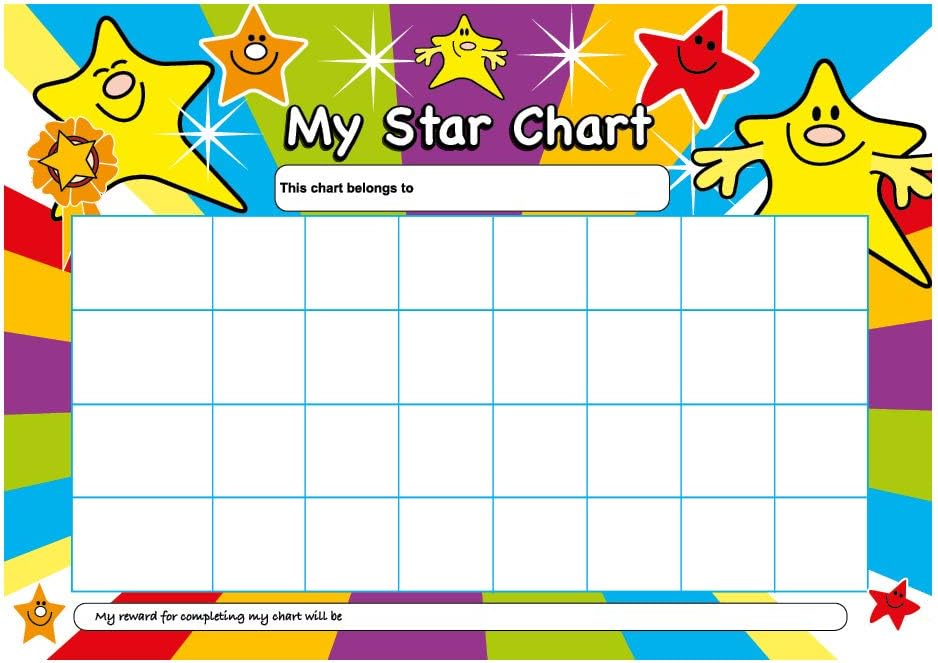 SuperStickers A4 Star Reward Chart with 50 Stickers