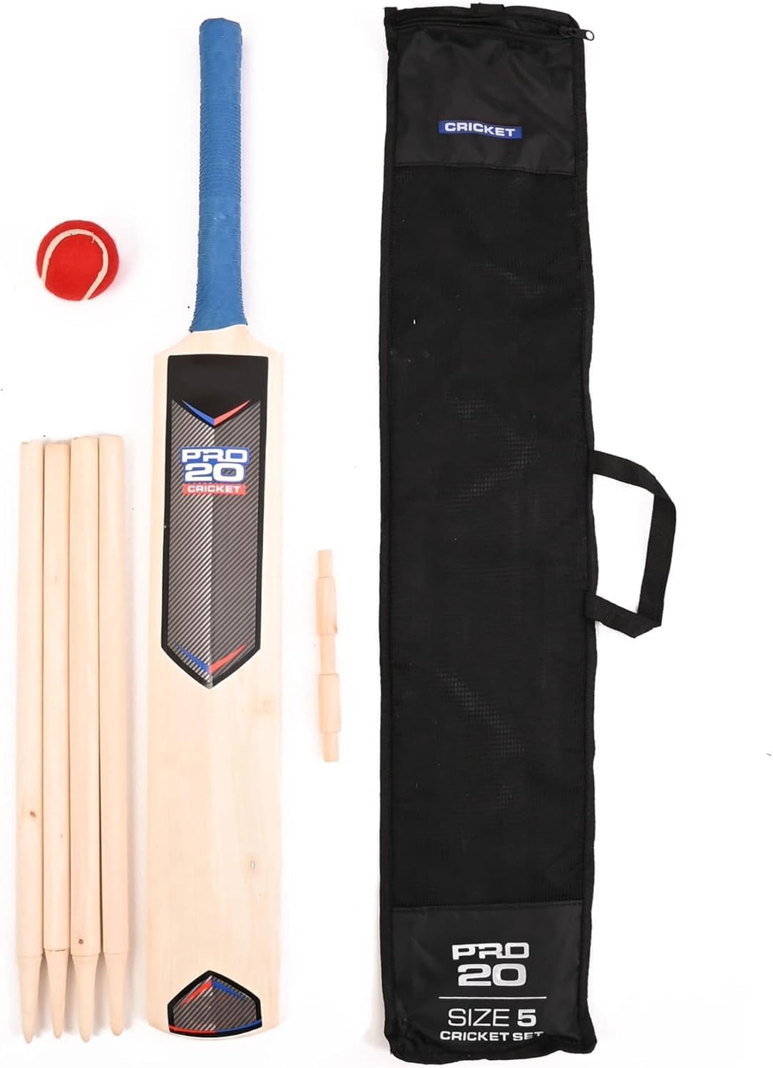 ManraRaj Cricket Set And Rounder Set With Mesh Carry Bag Outdoor Garden Games Fun for All the Family Suitable For Both Kids Adults To Use Camping and Holiday