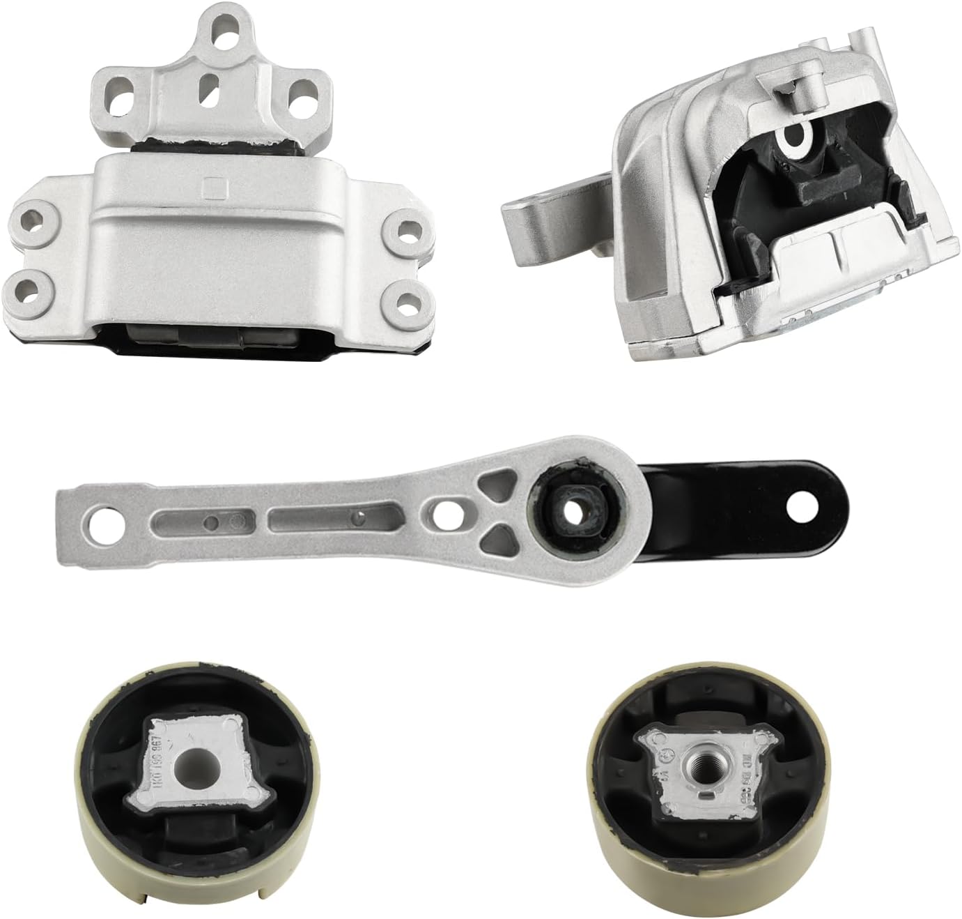 JDMON 5Pcs Engine Motor & Transmission Mount Kit Replacement for 2006-2014 VW Jetta, 2012 2013 2014 Volkswagen Beetle, Golf, Passat Compatible with A6962, A6966, A6969, A6973, A6995