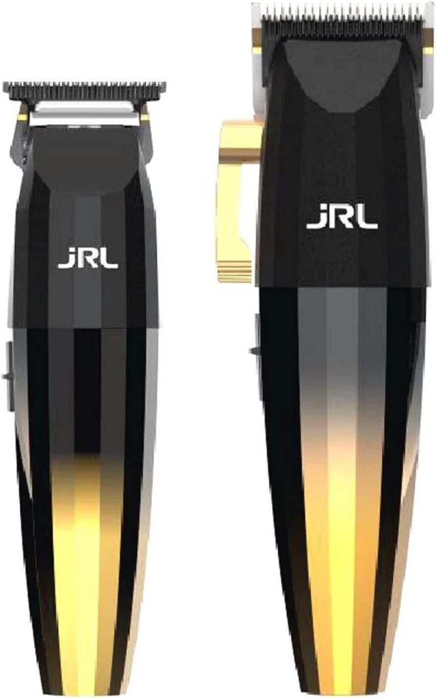 JRL FF2020 Limited Gold Collection - FF2020 Clipper & Trimmer Combo w/Cool Blade Technology for Men's Grooming - Both Rechargeable w/Stainless Steel Blades and Corrosion Proof (Gold Combo) (Unisex)