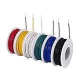 24 awg Wire Solid Core Hookup Wires-6 Different Colored Jumper Wire 30ft or 9m Each, 24 Gauge Tinned Copper Wire PVC (OD: 1.46mm) Hook up Wire Kit