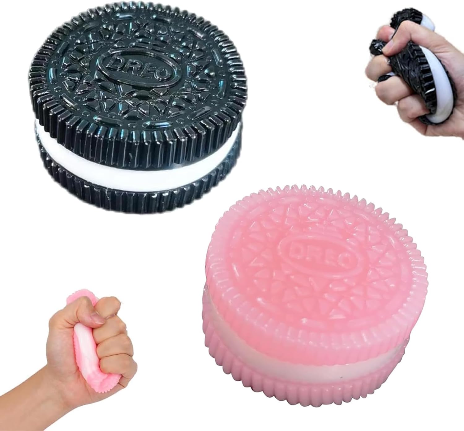 2 PCS Fufu Squishy, Oreo Squishy, Squishy Oreo, Taba Squishy, Ultra Soft Decompression Toy, Biscuit Stress Relief, Food Shape Pinching Simulation, Perfect for Kids and Adults