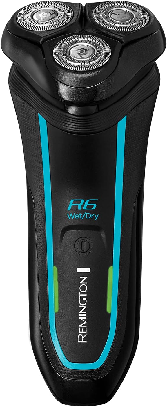Remington R6 Aqua Men's Electric Shaver (Cordless, Wet & Dry, 100% Waterproof, Rotary Shaver, Pop-up Detail Trimmer, USB Charging, 60-Minute Usage, 90-Minute Charge with 5-Min Quick Charge) R6000