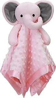Pro Goleem Elephant Security Blanket with Stuffed Animal Snuggle Toy Lovey Soft Lovie Baby Registry Search Baby Girl Gifts for Infant and Toddler Pink 16 Inch