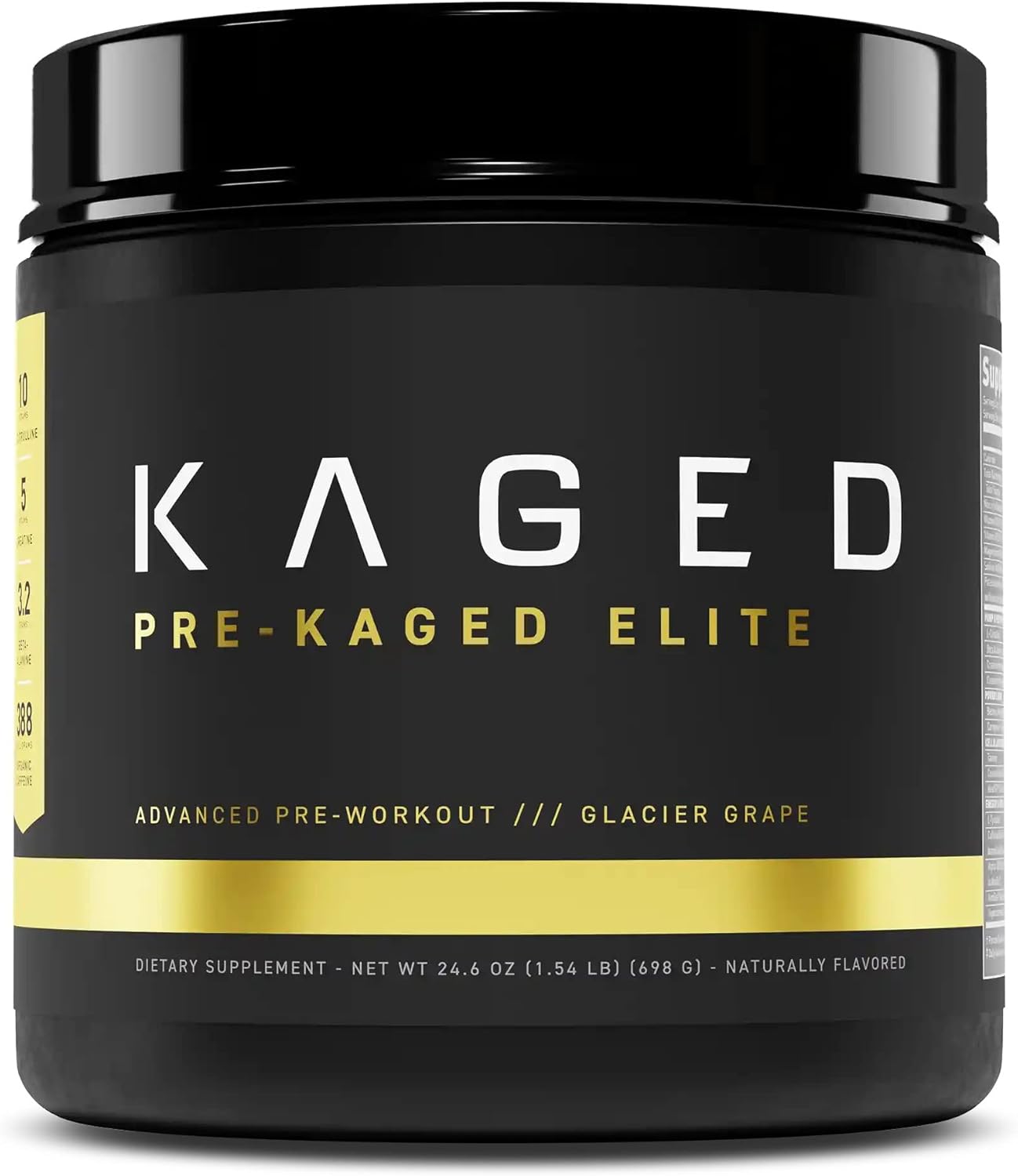 Pre Workout Powder; Pre-KAGED Elite Preworkout for Men & Women, High Stimulant for Workout Energy, Focus & Pumps; Premium L-Citrulline, Beta Alanine, Creatine, & 388mg of Caffeine, Glacier Grape