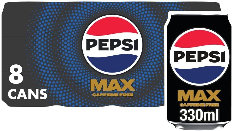Pepsi Max No Caffeine & No Sugar Soft Drinks, 8 x 330ml