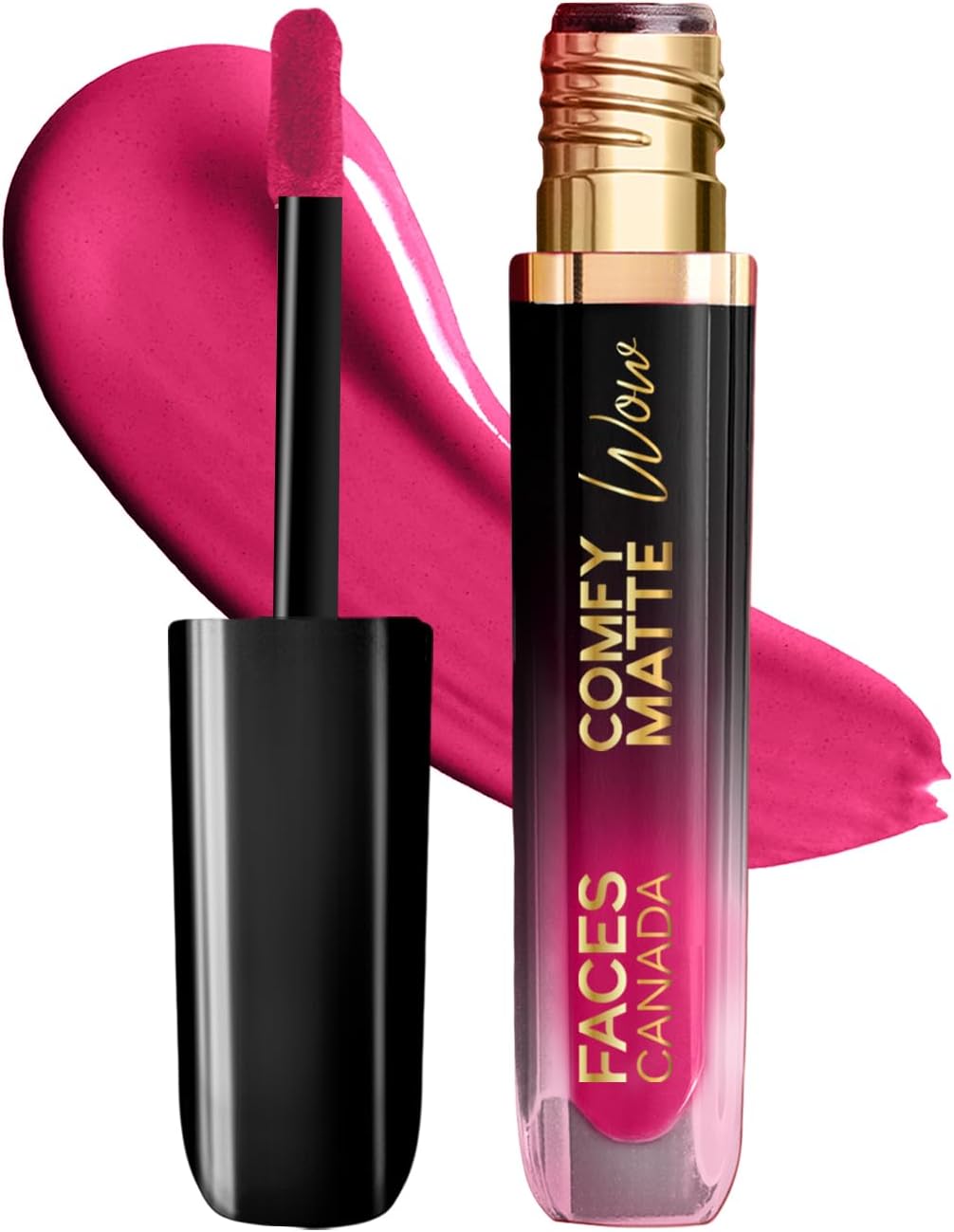 FACESCANADA Comfy Matte Wow Liquid Lipstick - Fuschia Fun 06, 3.8Ml One Swipe Application Highly Pigmented Comfortable Wear Glides Smoothly Long Lasting Transferproof