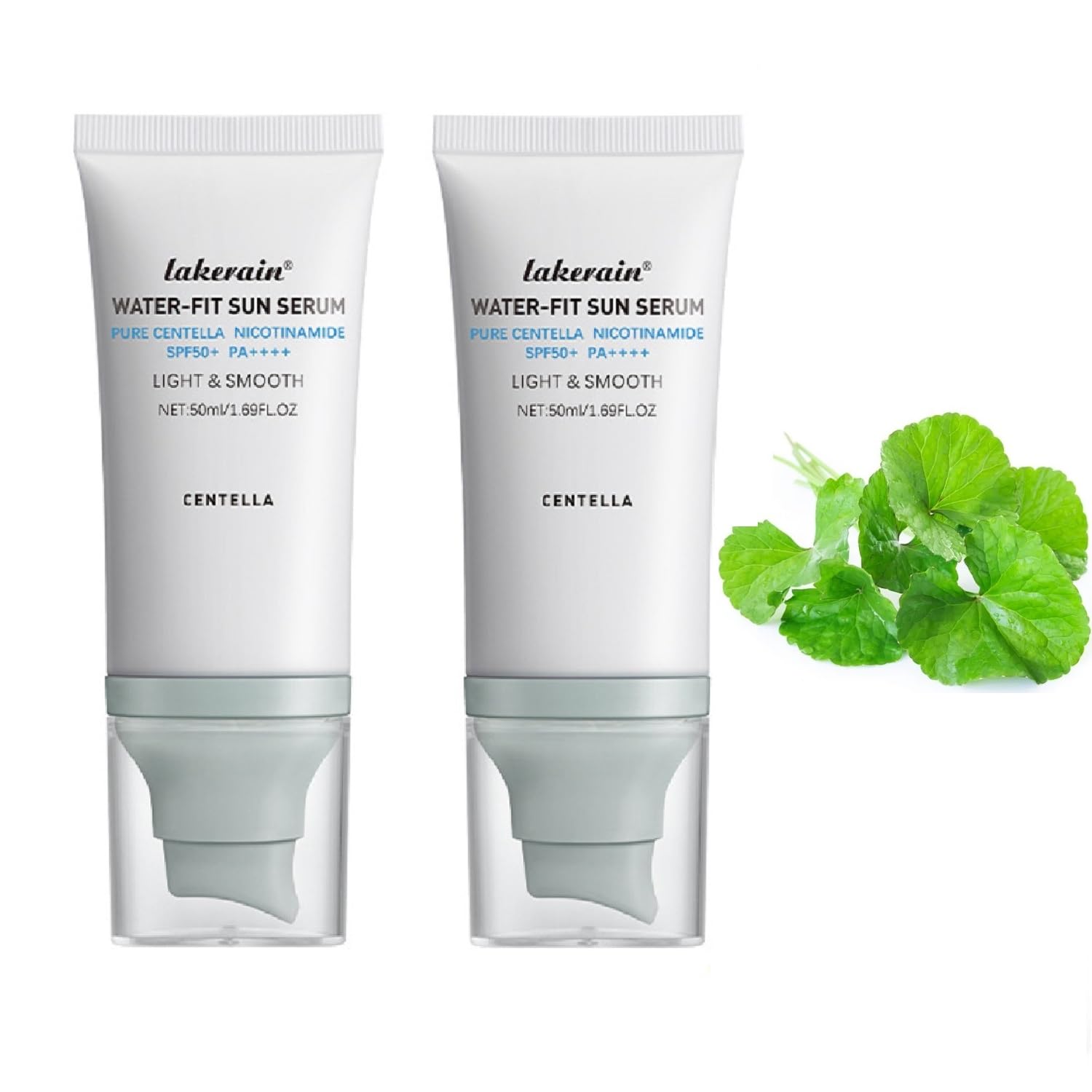 2Pcs Centella Sunscreen SPF 50, Hyalu Cica Water-Fit Sun Serum,Face Sun Screen Hydrating Non Greasy,Long-Lasting Protection for Girl Skincare.