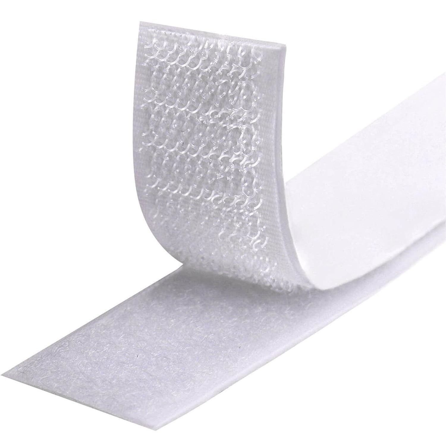 Hook and Loop Strip Tape,8M Double Sided Sticky Tape,Self Adhesive Sticky Back Fastening Tape 20mm Wide (White)
