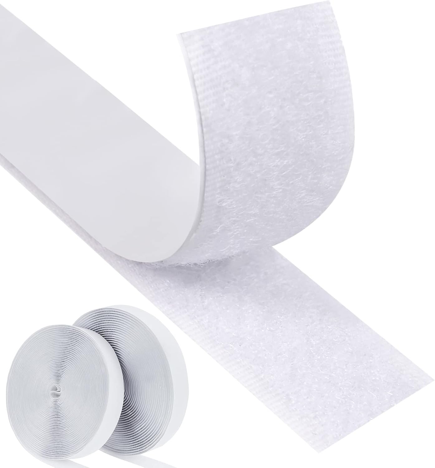 Faburo 8M Self Adhesive Hook and Loop Strip Tape Set, Self Adhesive Sticky Tape, Double Sided Sticky Tape, Sticky Back Fastening Tape