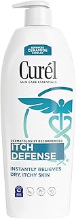 Curel Itch Defense Calming Body Lotion, Moisturizer for Dry, Itchy Skin, Body and Hand Lotion, with Advanced Ceramide Complex, Pro-Vitamin B5, Shea Butter, 20 Ounce, white