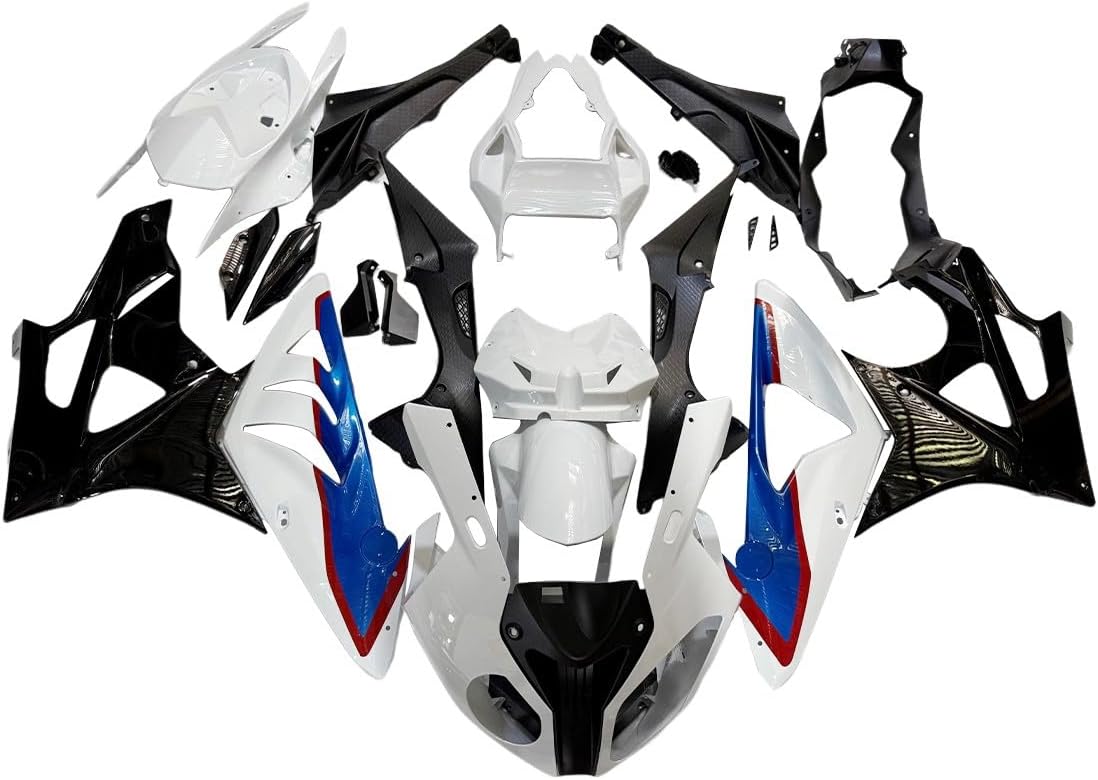 ABS Plastic Fairing Kit Fit for 2011-2014 S1000RR Fairings S1000 RR 11 12 13 14 Injection Molding Bodywork Body Frame Panel Cowling (White & Blue & Red)