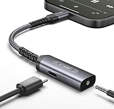 JSAUX USB C to 3.5mm Headphone and Charger Adapter, 2-in-1 AUX Mic Jack with PD 60W Fast Charging,Compatible for Earphones iPhone 16 Pro/16 Pro Max/16/16 Plus/15 Pro Max,Samsung S24/S24+/S23,iPad Pro
