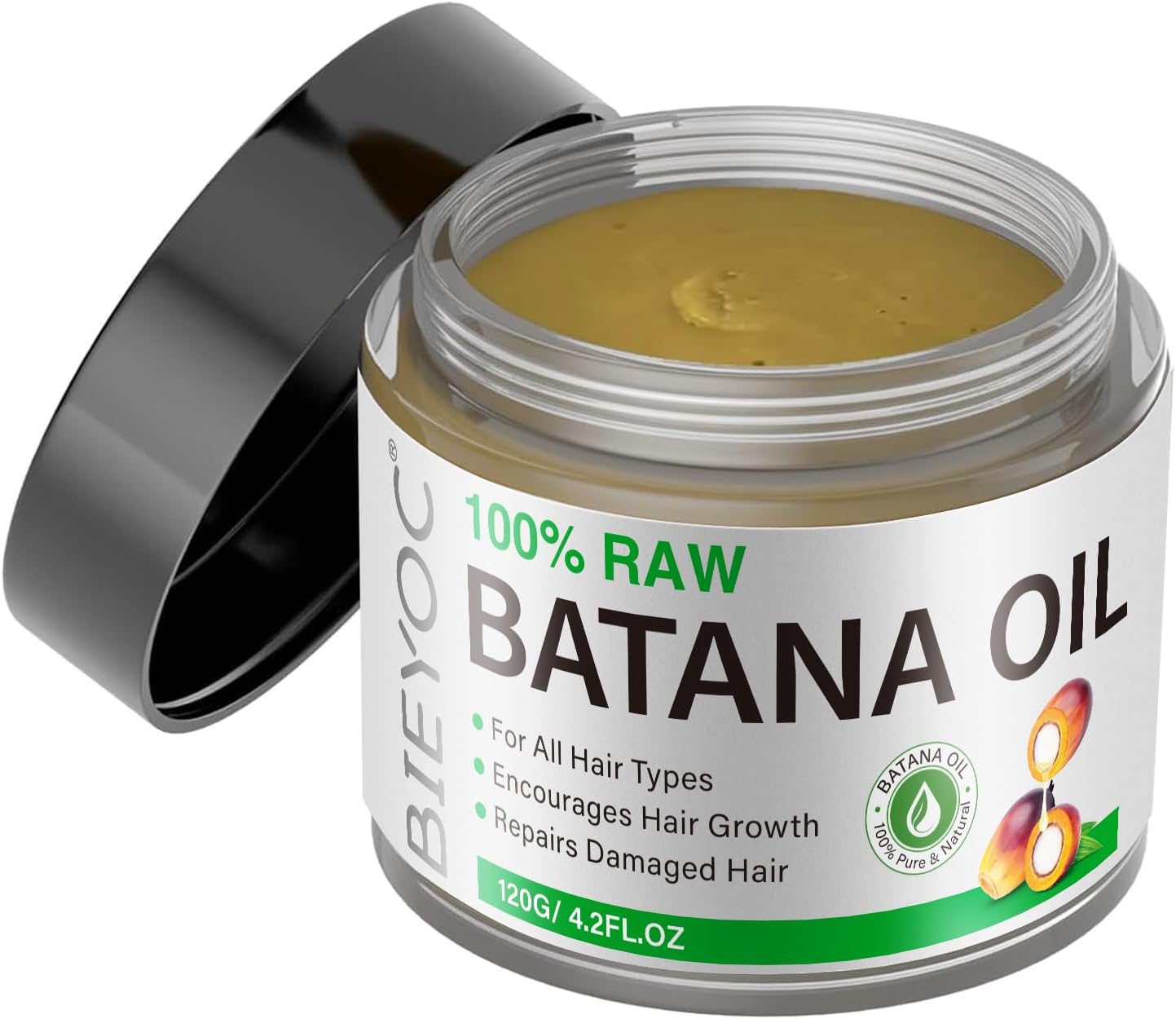 Raw Batana Oil for Hair Growth, Natural Batana Oil Organic Cold Press, Hair Oil for Men & Women 120G