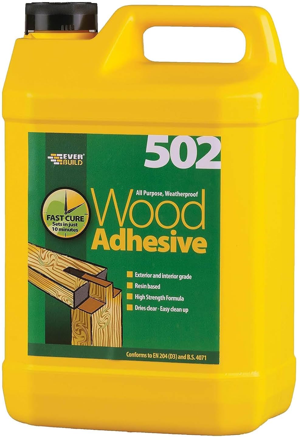 Everbuild 502 All Purpose Weatherproof Wood Adhesive – Suitable for typical Wood Bonding Applications – 5 Litre