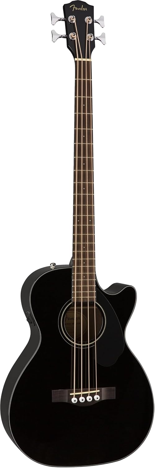 Fender CB-60SCE Acoustic Bass, Walnut Fingerboard, Black, Comes with Free Virtual Lessons
