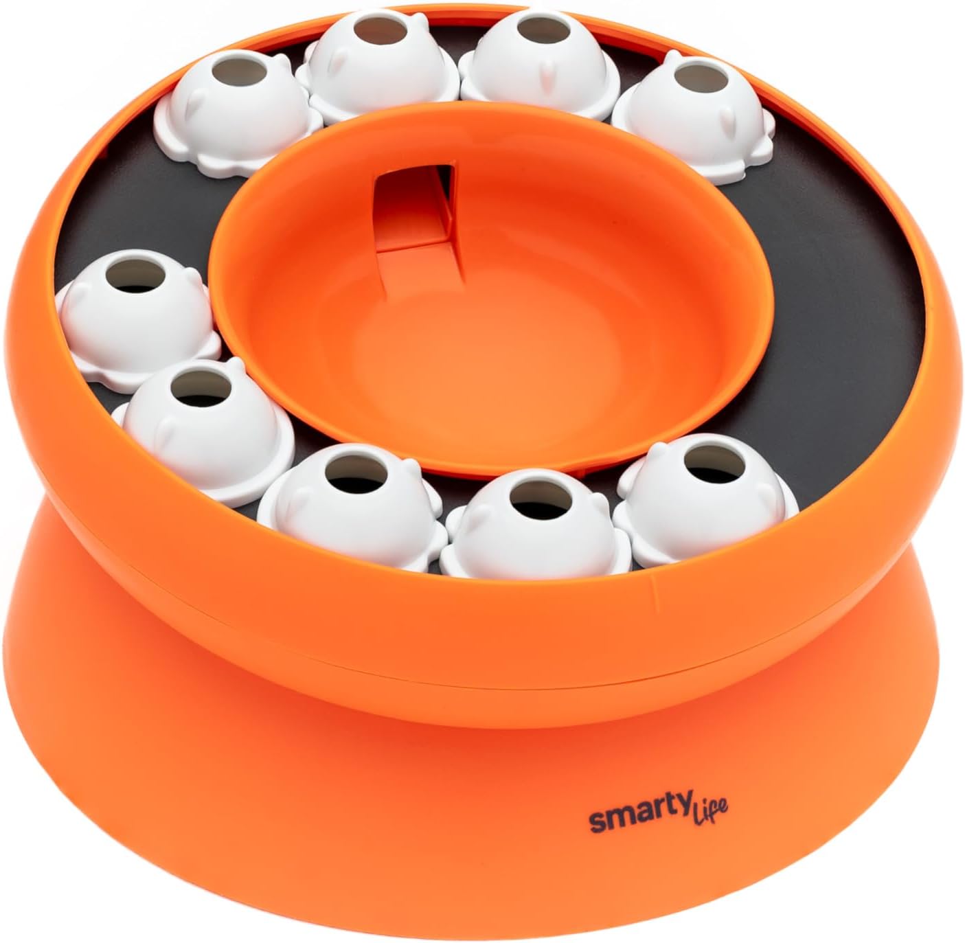 Interactive Cat Slow Feeder Bowl Cat Treat Puzzle for Healthy Weight Orange