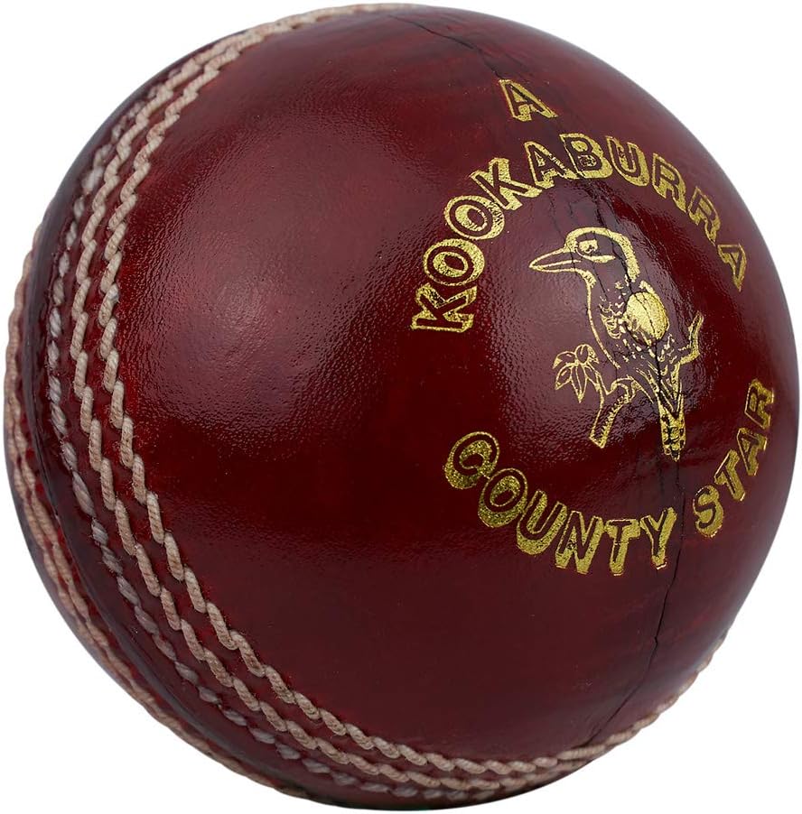 Kookaburra County Star Cricket Ball, Red - Mens and Youths