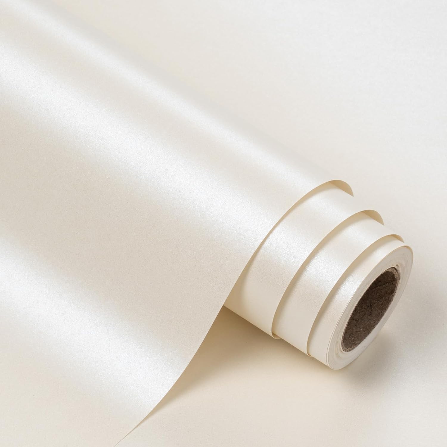 WRAPAHOLIC Cream Pearl Glossy Wrapping Paper,Off White Solid Color Gift Wrapping Paper - Perfect for Birthday,Baby Shower,Wedding,Valentine's Day - 17in x 32.8ft Roll, 46 Sq. Ft