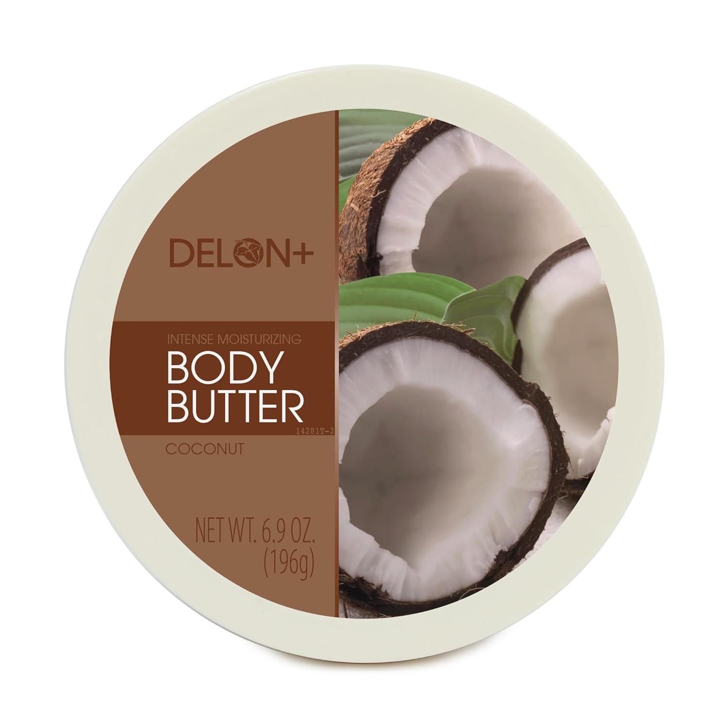 DELON Intense Moisturizing Body Butter, Coconut with Coconut Oil, 6.9 oz