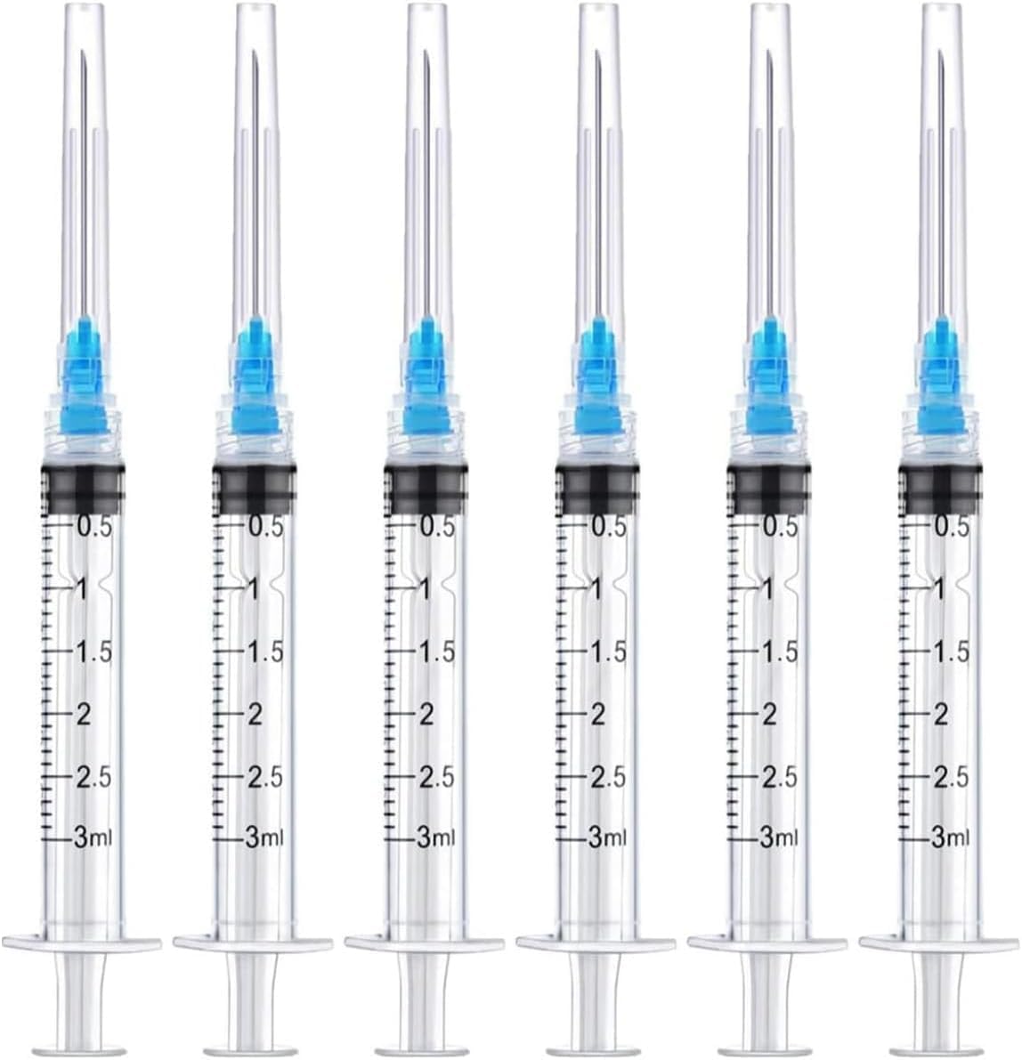 100 Pack 3ml/cc Disposable Luer Lock Lab Syringes with 23Ga 1.5 Inch Needle