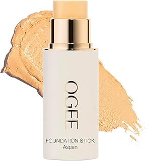 Ogee Sculpted Complexion Foundation Stick (Aspen 1.0W - Fair, Warm Undertones) Full Coverage Foundation Makeup - Instantly Balance & Even Complexion - 70% Organic Ingredients