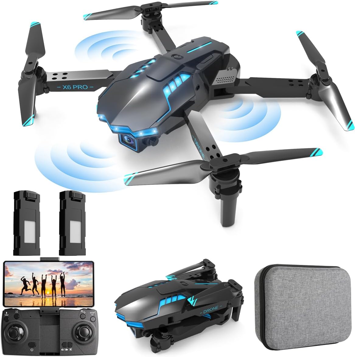 Drone with Camera for Kids and Adults, RC Quadcopter Foldable Drone for Beginners, Toys Gifts for Boys and Girls