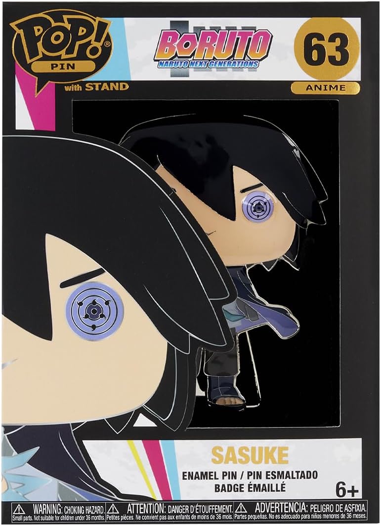 Funko Large Pop! Enamel Pin - Boruto Next Generations: Sasuke Uchiha - Boruto: Naruto Next Generations Enamel Pins - Cute Collectable Novelty Brooch - for Backpacks & Bags - Gift Idea