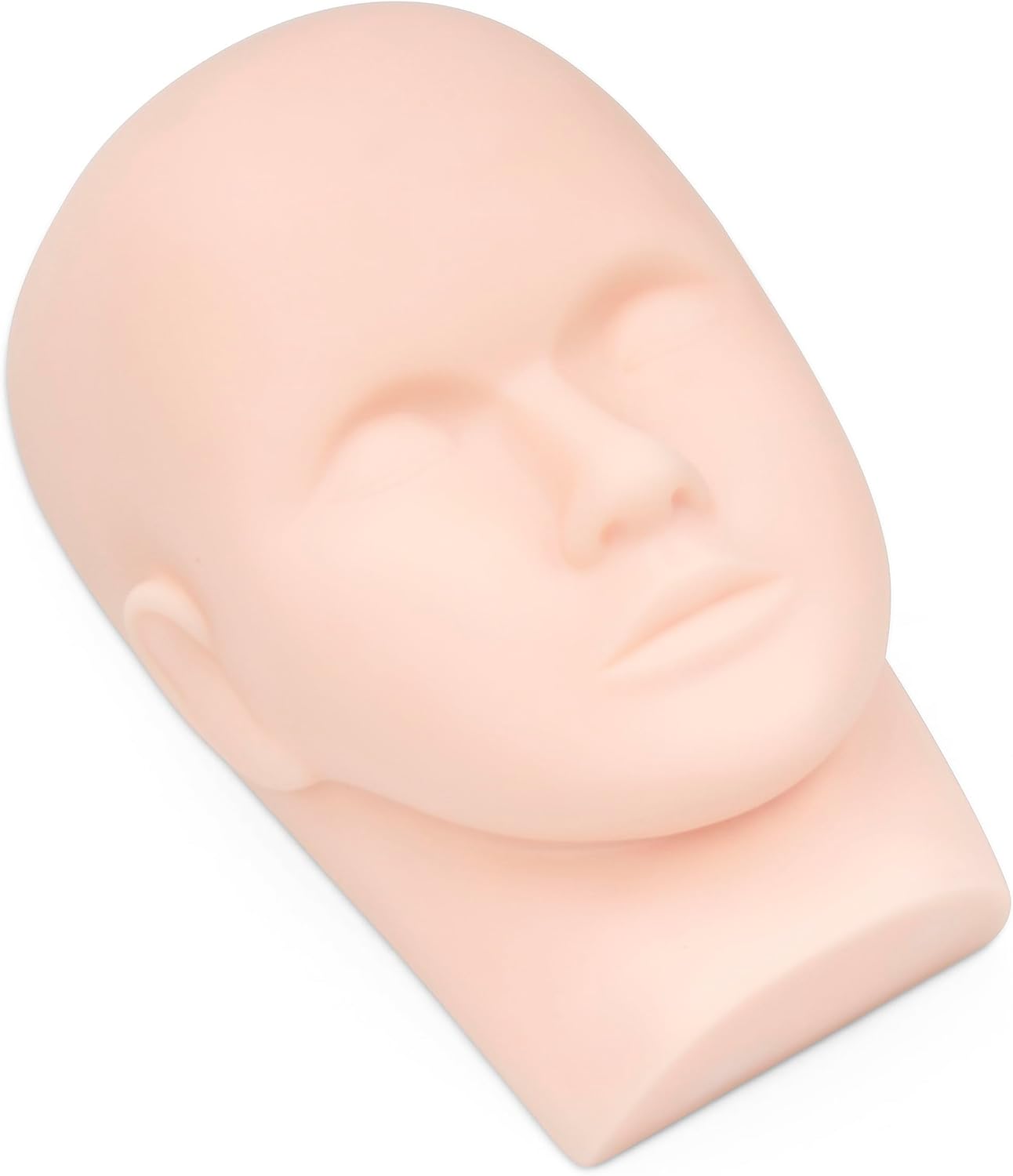 Beayuer Facial Mannequin Practice Training Head for Put on Makeup and Lash Extension Cosmetology Doll Head Soft Touch Rubber Practice Face Model Easy to Clean by Skincare Essential Oil (1 Pc, White)