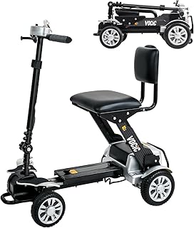 Mobility-Scooters-for-Adults-Seniors, Mobility-Scooter-Carbon-Fiber, Lightweight Electric Scooter with Seat, Adult Motorized Scooter 46LBS, 4 Wheel Powered Mobility Scooters Electric Wheelchair