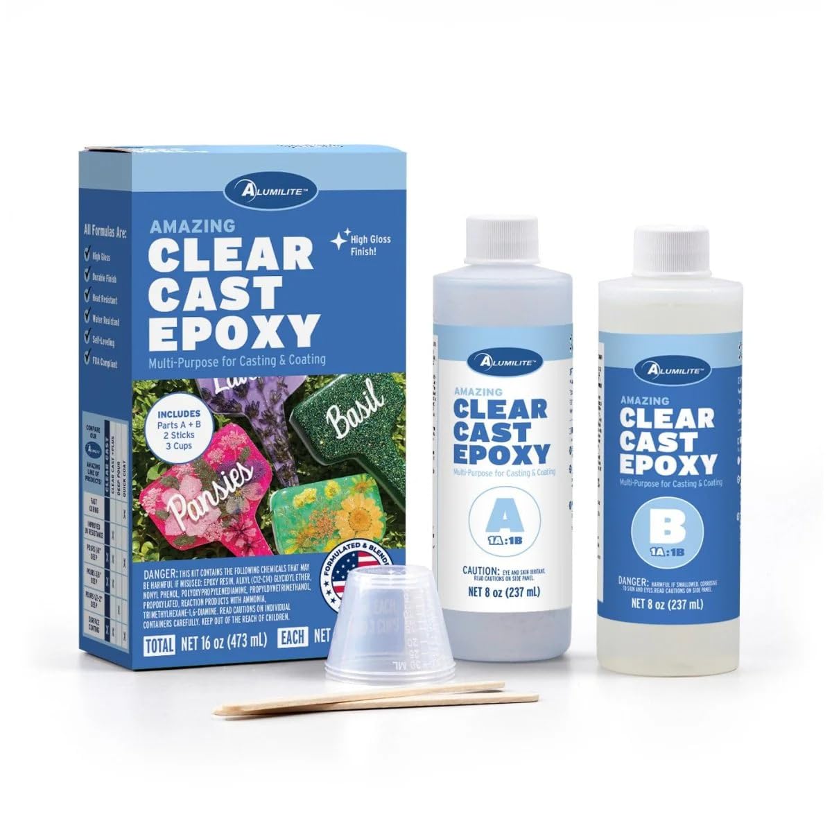 Alumilite Amazing Clear Cast Epoxy Resin Kit 16 Oz for Coating & Castings