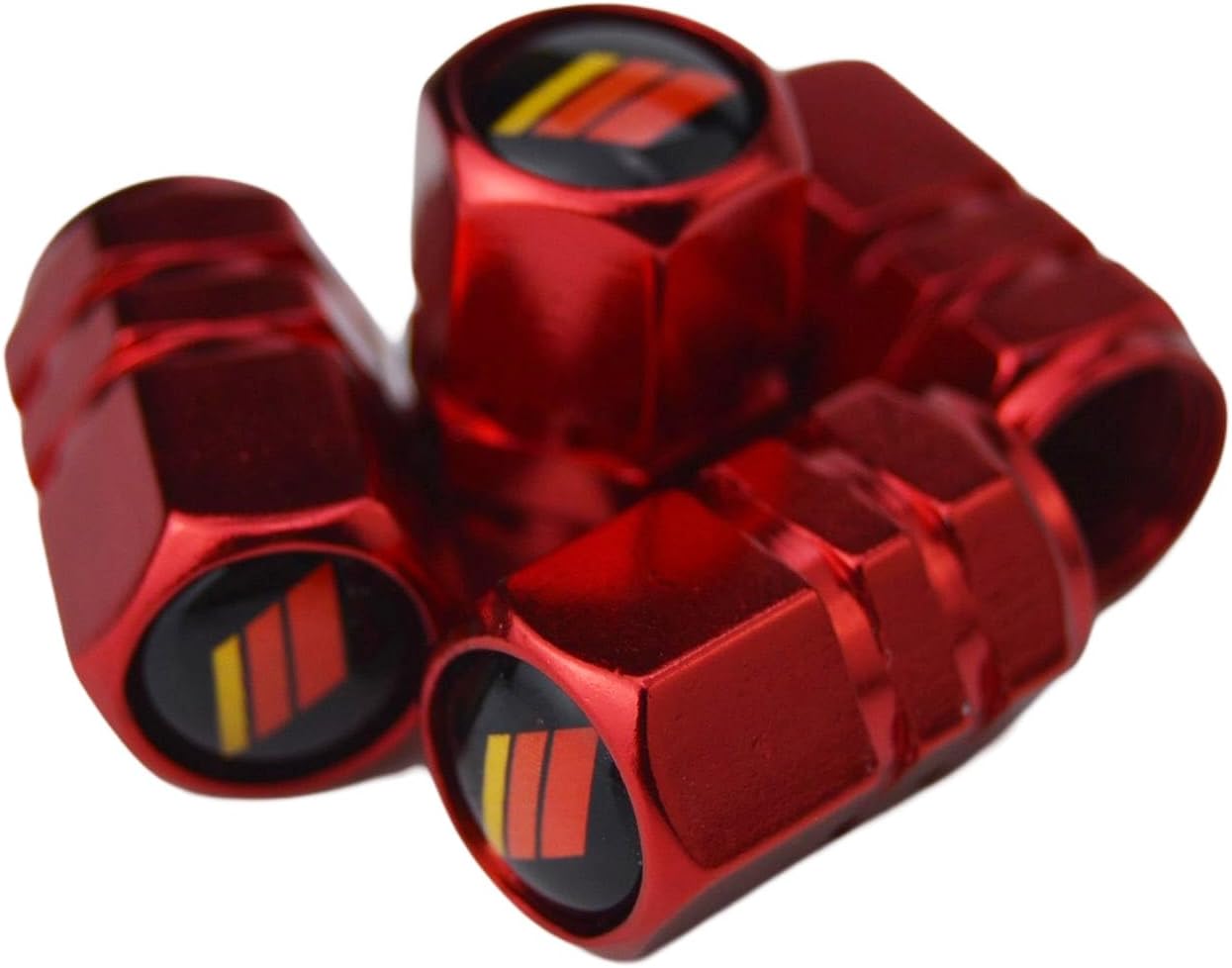 Racing Stripes Line Tire Valve Stem Cap Cover with Resin /// Emblem Sport Trim for Toyota Land Cruiser Venza RAV4 Corolla Grand Highlander Tundra Crown Tacoma TRD Corolla Camry 4Runner
