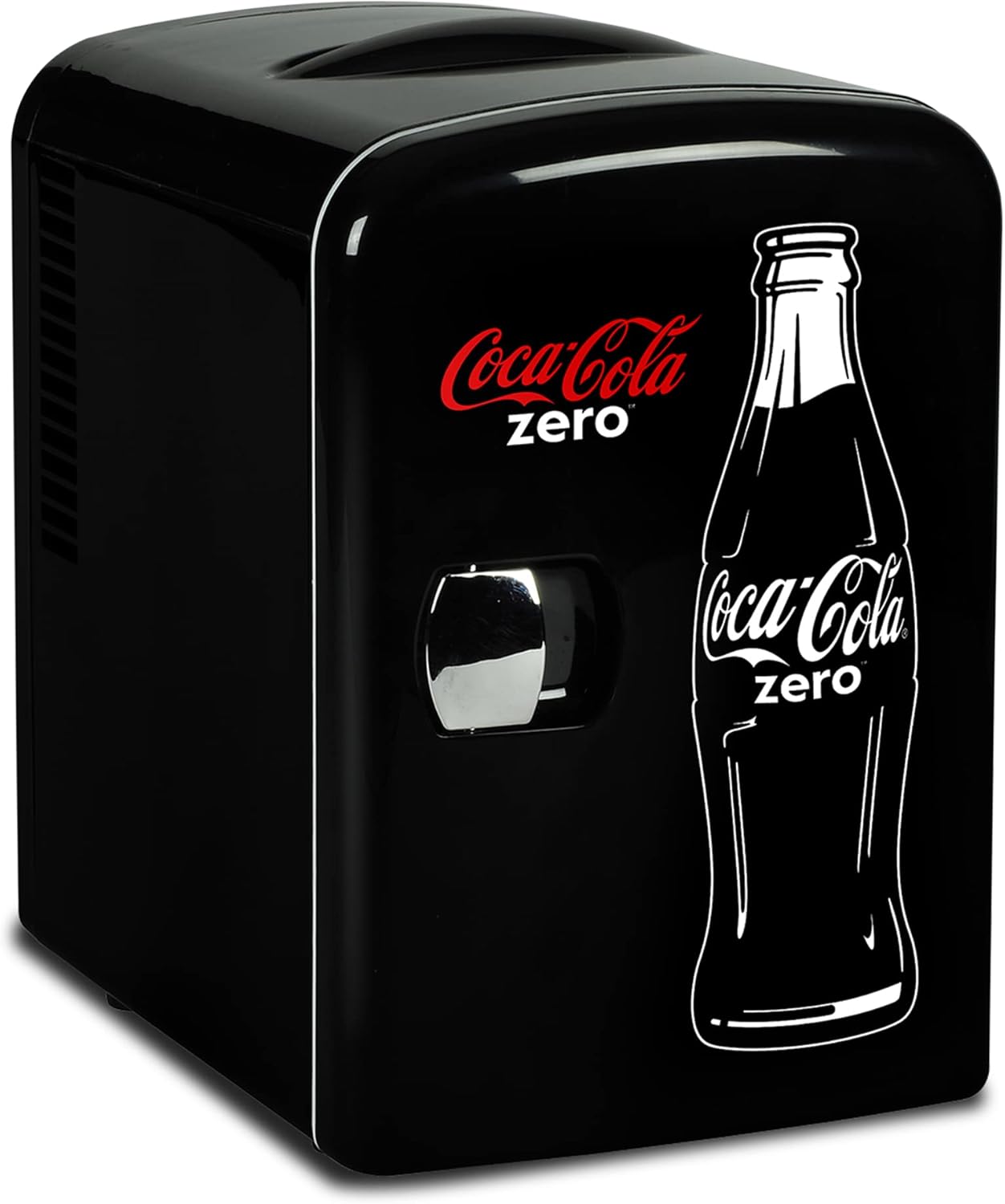 Coke Zero Mini Fridge - 6 Can Refrigerator for Bedroom Skincare Office, Portable Table Top Beverage Cooler, 12V 110V Refrigerador For Drinks, Soda, Wine, Breast Milk, Use In Car, Dorm, Outdoor, Patio