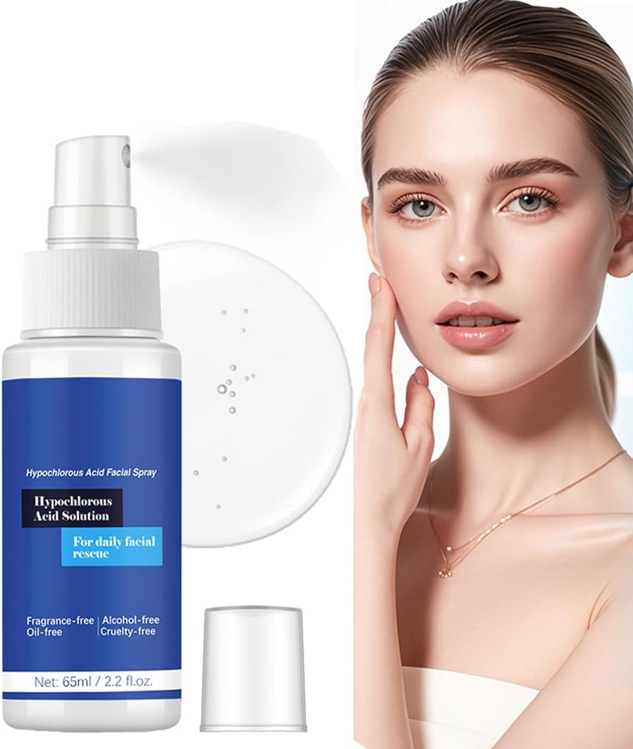 Hypochlorous Acid Face and Skin S-Pray,65ML Soothing Facial Spray Face Toner,Hypochlorous Acid Spray for Red and Swollen Skin, Broken Skin Calming Emulsion for Sensitive Skin