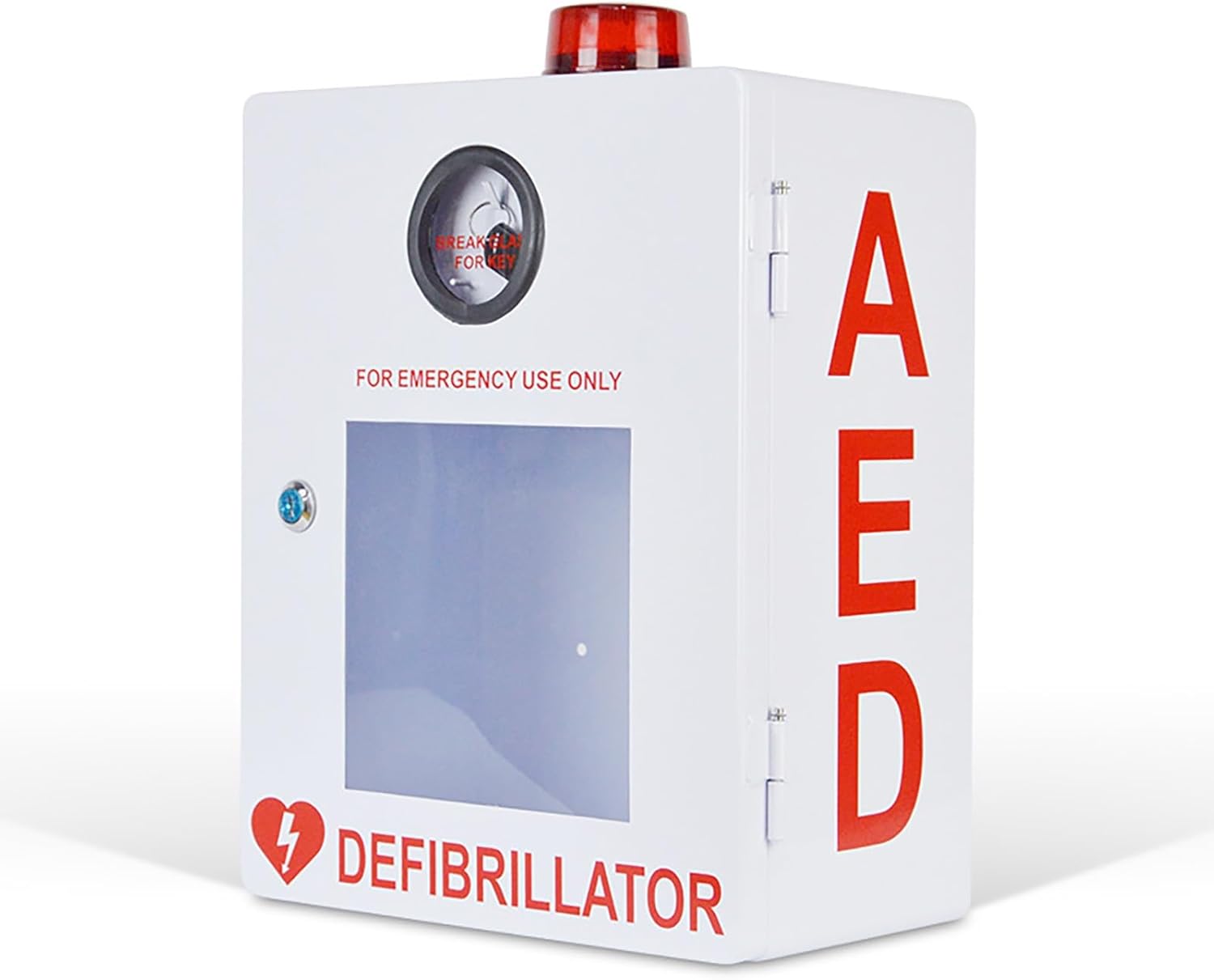 AED Defibrillator Storage Cabinets,Metal Steel Plate Storage Cabinet,AED Defibrillator Wall Mounted Cabinet with Alarm and Light, Suitable for All AEDs, for Offices, Nursing Homes, Public Places