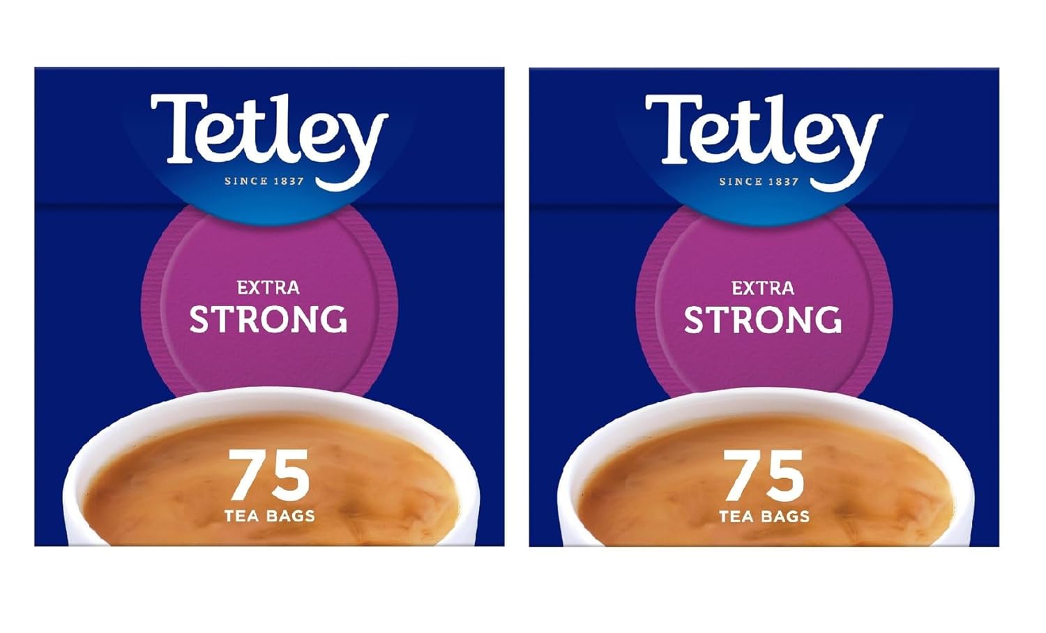 Tetley Extra Strong Tea Bags 75 per pack - Pack of 2