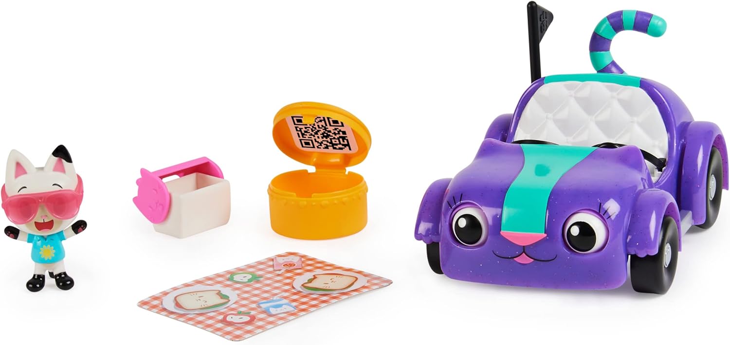 Gabby's Dollhouse, Carlita's Car with Pandi Panda Character and Accessories, Toys for Ages 3+