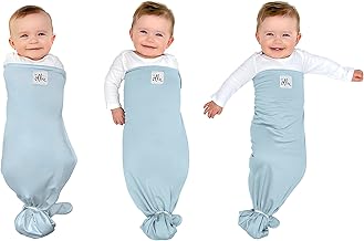 The Ollie Swaddle - Helps to Reduce The Moro (Startle) Reflex - Made from a Custom Designed Moisture-Wicking Material (Sky)