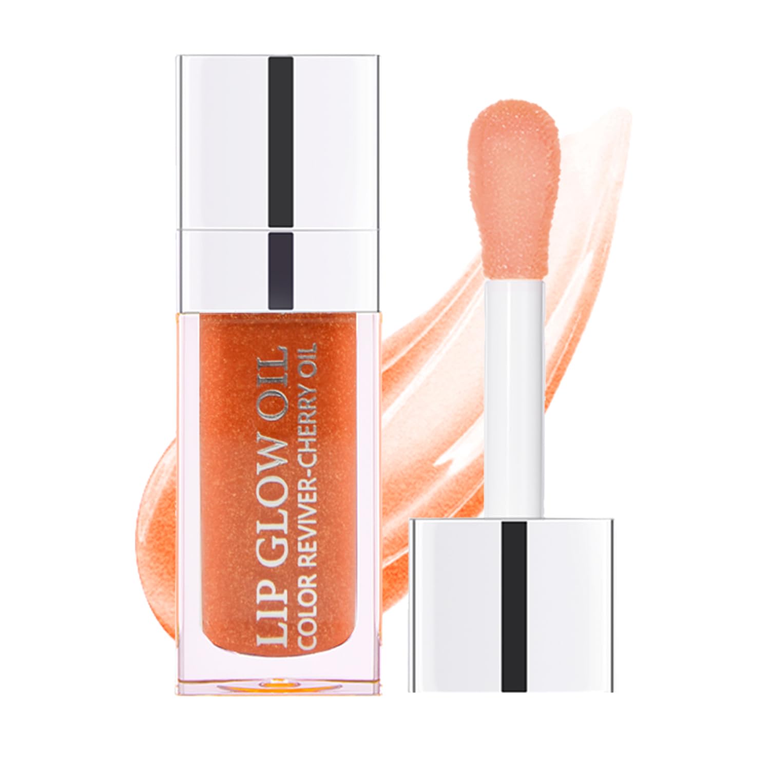 Sea-Maid Lip Oil, Hydrating Lip Gloss Tinted Lip Balm Transparent Lip Care, Big Brush Head Glitter Shine, Long Lasting Nourishing Non-sticky Fresh Texture