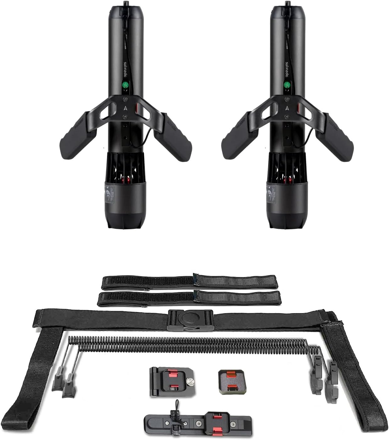 Subnado Underwater Scooter 2 Packs + Premium Accessories Pack with Leg mounting kit, Paddle Board Bracket and Cylinder Bracket