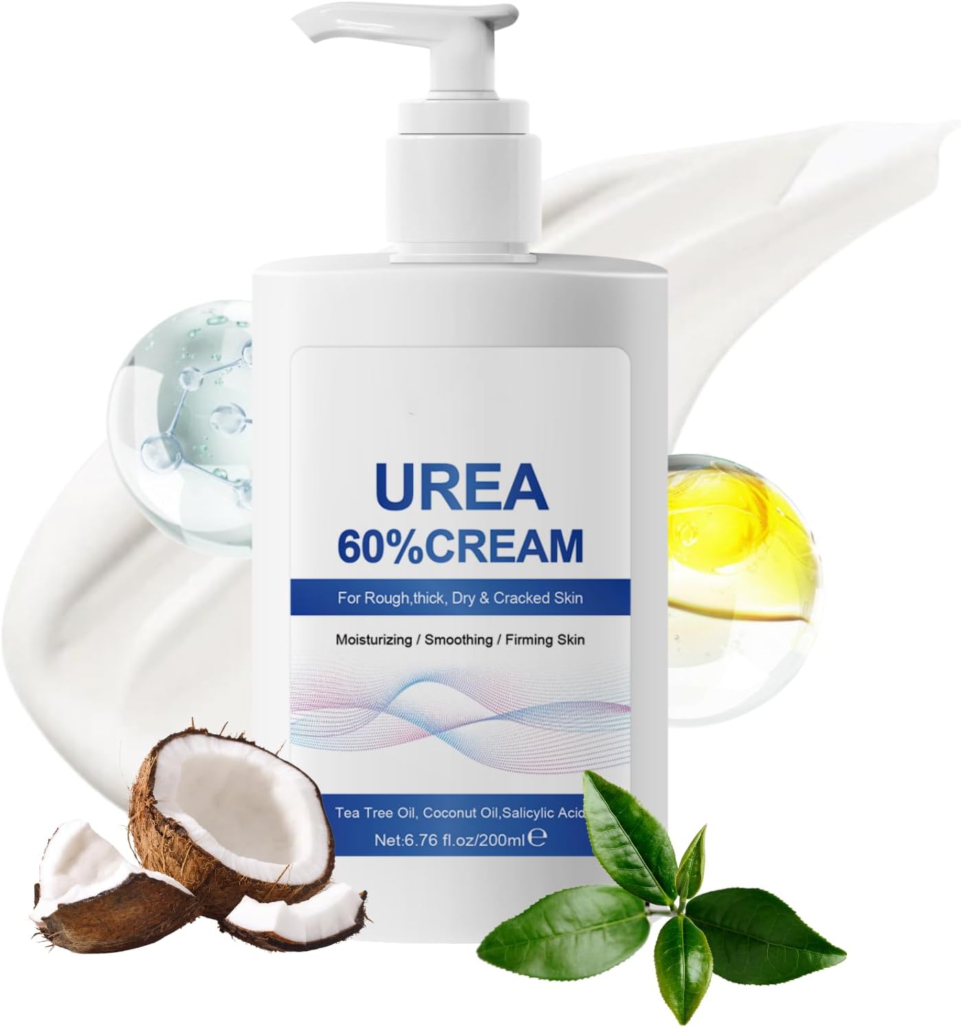 200ml 60% Urea Cream - Cracked Heel Repair Cream For Feet and Hand - Foot Cream for Cracked Heels and Dry Skin - Urea Creams 60 Percent for Feet