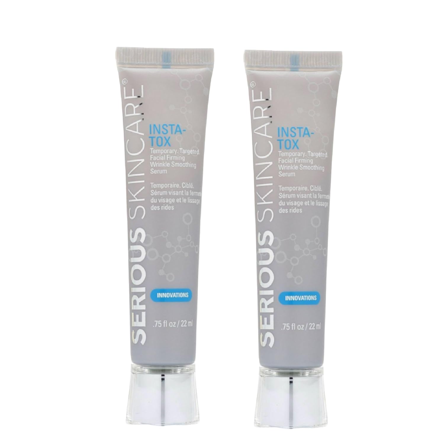 Serious Skincare INSTA-TOX Instant Wrinkle Smoothing Serum - Improves appearance of Fine Lines & Wrinkles - Temporary Skin Tightener - Instant Line Filler - Two .75 Fl Oz Tubes (2Pack)