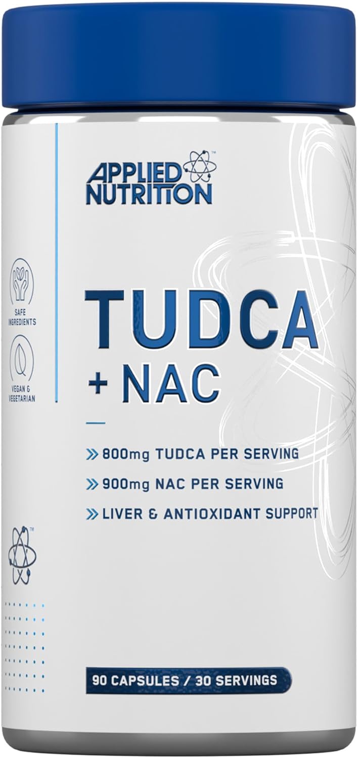 Applied Nutrition TUDCA + NAC - TUDCA Liver & Antioxidant Support, Bile Salts, Liver Support Suplement, 800mg Tauroursodeoxycholic Acid (90 Capsules - 30 Servings)