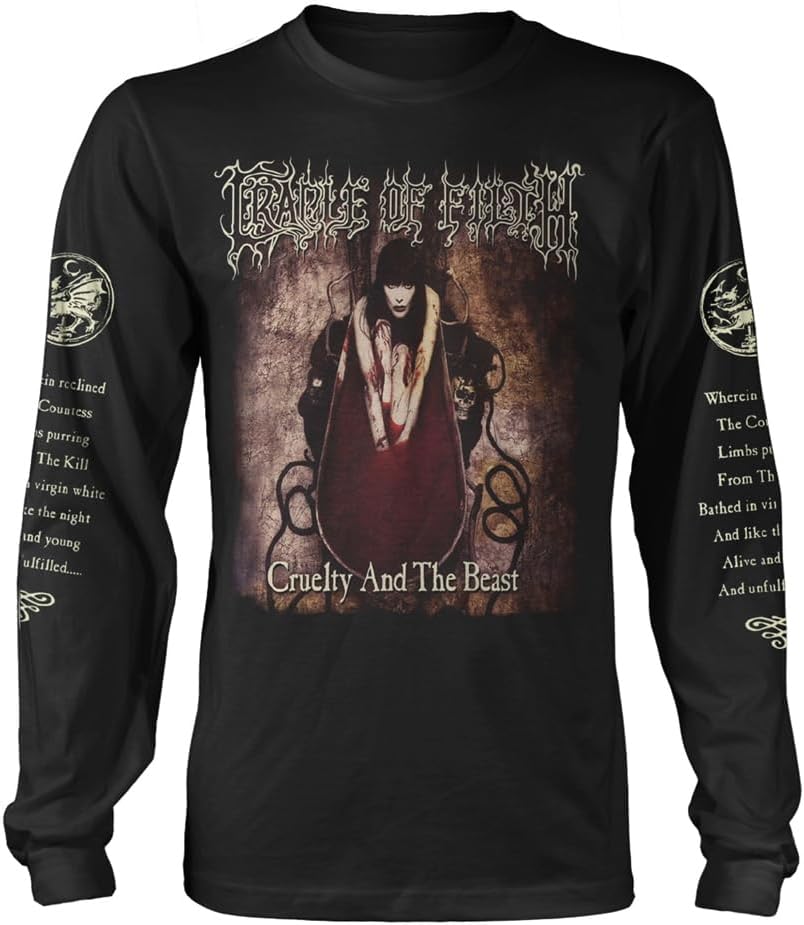 Cradle Of Filth Unisex Adult Cruelty And The Beast (2021) Long-Sleeved T-Shirt (S) (Black)